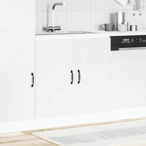 Mandloder Kalmar Meuble sous-évier en bois dérivé du bois, 80 x 46 x 81,5 cm, avec pieds réglables, beaucoup d'espace de rangement pour la cuisine, durable
