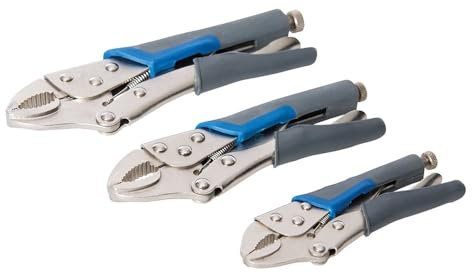 Silverline Self-Locking Soft-Grip Pliers Set – 3 Piece, Comfortable & Secure Grip Tools for General Use (675268)