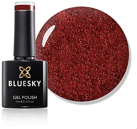 Bluesky Gel Nail Polish, Brass Band Vip05, Dark Brown Glitter, Long Lasting, Chip Resistant, 10 ml (Requires Curing Under UV LED Lamp)