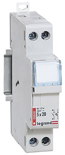 Legrand 005802 Coupe-Circuit Domestique Unipolaire + Neutre pour Cartouche Cylindrique Miniature, 5mm x 20mm, 250V, Gris Clair