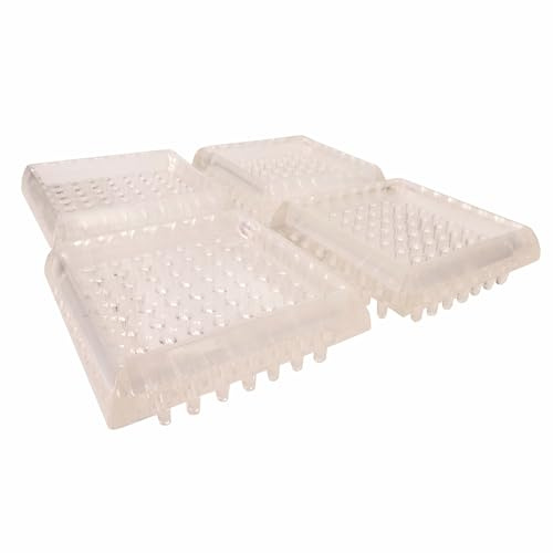 SOFTTOUCH 4679595N Furniture Caster Cups with Anti Spiked Bottom Protect Your Short Loop Carpeted Surfaces from Dents Clear