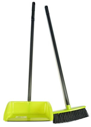 Kehrset, Kehrgarnitur mit Kehrbesen und Kehrblech mit Stiel, Kehren OHNE Bücken