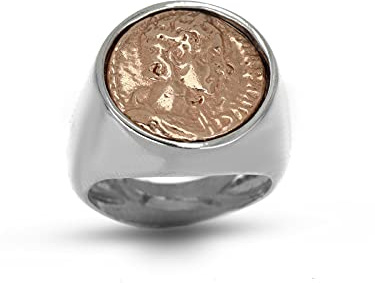 Donipreziosi Anello Regolabile Chevalier con Moneta in Argento 925% - Made in Italy - Dito mignolo per Ragazza e Donna