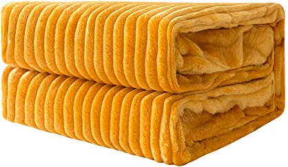 MIULEE Coperta Pile Calda Divano in Velluto Coperta Plaid Morbida per Singolo e Matrimoniale Letto Decorazioni Casa Poltrona Tinta Unita per Letto Ufficio Elegante 1 Pezzo 220x240 CM Arancia