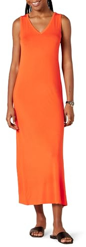 Amazon Essentials Mujer Vestido Largo de Punto con Cuello en V y Abertura Lateral