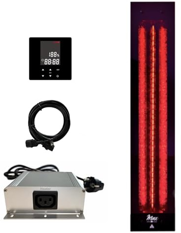 InfraROTmed MAX© - Foco de calor profundo (500 W, con control icono de 1 touch, para sauna y cabina de infrarrojos, foco de espectro completo (500 W + control)