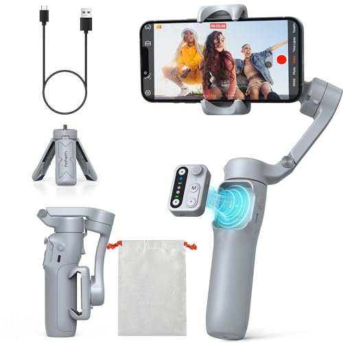 hohem iSteady X3 SE Gimbal Smartphone, estabilizador de cardán 3 Ejes, diseño Ligero y Plegable con Control Remoto Desmontable, batería de 11 Horas, vlogging, Selfies y Viajes, Gris