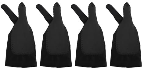 TYTOGE 4 Pack Artist Drawing Glove Right Left Hand 3 Layer Two Fingers Smooth Elasticity Breathable Digital Art Graphic Tablet Gloves (M)