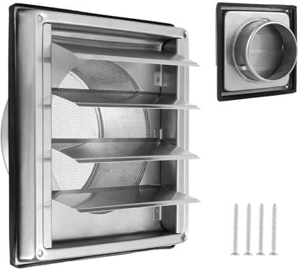 ZLLZPZD Rejilla de ventilación de 150 mm con Rejilla Protectora contra Insectos, Rejilla de ventilación Ø150 mm Adecuada para Sistemas de ventilación y Campanas extractoras