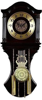 Orologio da camino DERLEN, orologio da camino retrò silenzioso, orologi da parete a pendolo con carillon Westminster in legno di ciliegio che suona ogni ora, orologi da parete a batteria, ottimi reg