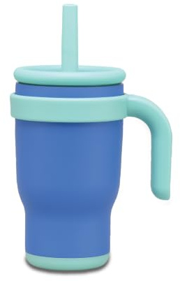 Kids Insulated Tumbler 420ml Stainless Steel Pink Toddlers Water Bottle for Kids, Reusable Straw, Double Wall Design Keeps Water Cold, BPA-Free, Perfect for Children (Blue)