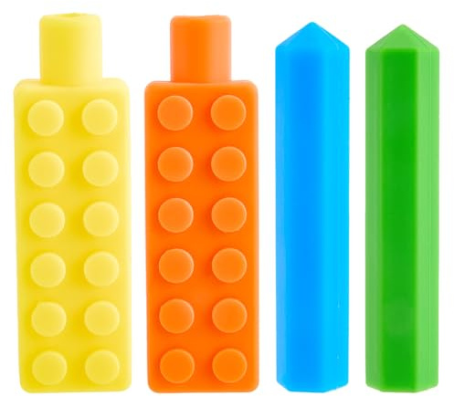 GORGECRAFT 4 Stili Sensoriali Masticabili Matite Cuscini Impugnature Impermeabili in Silicone Masticabile Penna per Pittura Impugnature Supporti Scrittura Testurizzata Trapano Penna Strumenti Casa