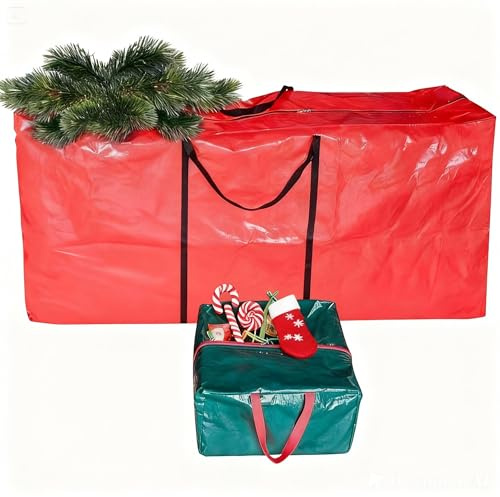 Juego de 2 Bolsa de Almacenamiento para árboles de Navidad 127 x 51 x 38 cm, Bolsas de Almacenamiento para Adornos navideños, oropel y Luces de Cadena. Se Adapta a árboles Artificiales