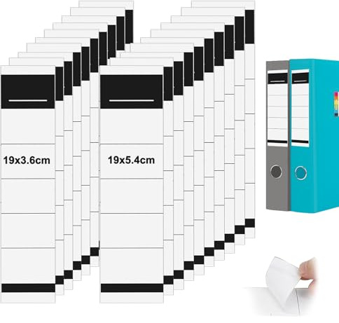 100 Pièces Étiquettes Autocollantes pour Dos de Classeur,19x5,4cm/19x3,6cm Blanches Étiquettes pour Dos de Classeur,Étiquette Autocollantes pour Dossier Classeurs 8 cm de Large,pour Bureau,Maison​