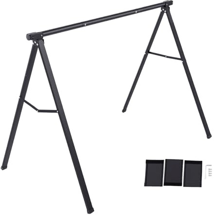 Portabiciclette per Carichi Pesanti Portabiciclette per 3 Biciclette con Design Pieghevole per Stoccaggio in Garage. Costruzione in Acciaio, capacità 80 kg (Black)