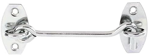 Alberts 903848 Sturmhaken | mit Winkelplatten oder Ösen auf Platten | galvanisch verzinkt, dickschichtpassiviert | Länge 100 mm | Haken-Ø 5,2 mm