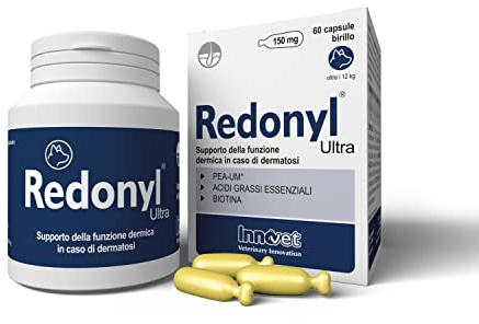 Redonyl Ultra 150 mg - Per la salute di cute e mantello del cane e del gatto - Confezione da 60 capsule birillo monodose