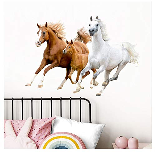 Little Deco Wandaufkleber Pferde I M - 55 x 38 cm (BxH) I Wandsticker Pony Wandtattoo Mädchen Kinderzimmer Deko Bild Sticker Ross Aufkleber Rösser DL475