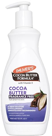 Palmer's Cocoa Butter Formula with Vitamin E, Fragrance-Free, Softens, Smooths Marks & Tones Skin, 48H Moisture, Hypoallergenic, 400ml Pump Bottle