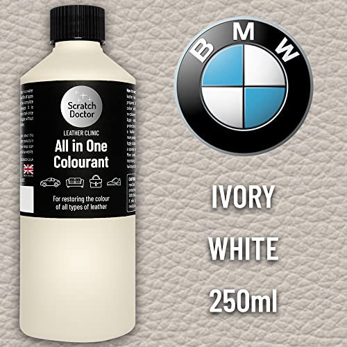 The Scratch Doctor All in One Leather Dye for BMW Self Seal Repair Paint for Leather Car Seats & Interior (Dakota Ivory White)
