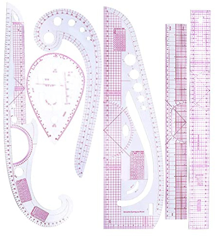 Sewing Accessories Sewing Patterns Pattern Paper For Dressmaking French Curve Ruler 6pcs/Set Scaled Accurate Transparent Bendable Sewing Rulers Metric Drawing Template For Diy Clothes Designing
