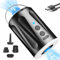 Elektrische Luftpumpe, 6000 mAh, Luftpumpe, 4 Düsen, LED-Licht, 2 Windstufen, 6,5 kPA, 400 l/min, doppelter EIN- und Auslass, für aufblasbare Boote, Luftmatratze