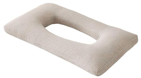 Ronyme Ear Protection Pillow for Side Sleepers, Buckwheat Hull Support, Hollow Design, Elderly Bed Pillow, Relieves Ear discomfort & strain