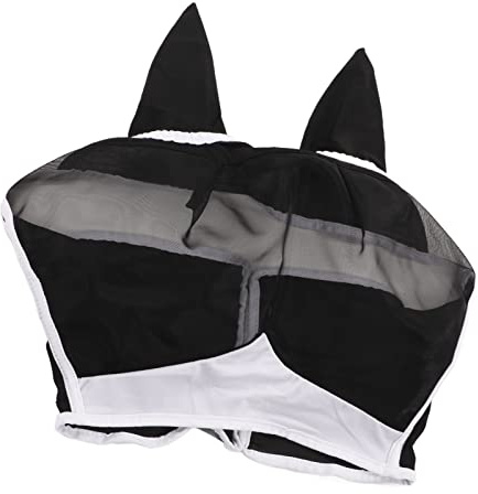 RASTKY Máscara contra Moscas de Caballo, Malla Desmontable, Máscara para Ojos de Caballo, Protección UV, Suministros para Caballos, Material Satinado Elástico (#3)