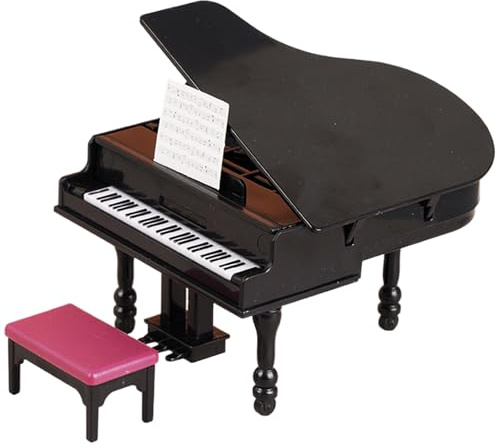 Meubles de Maison de poupées, Mini Piano réaliste avec Chaise, Piano Jouet en Plastique, Petit Grand pour scène Maison poupée féerique