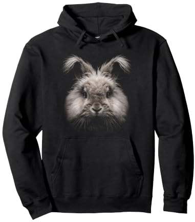 Angora Lapin Anglais Visage Forêt Faune Nature Lapin Sweat à Capuche