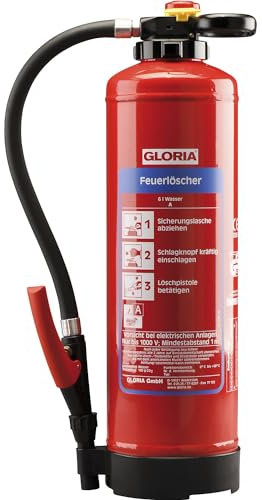 GLORIA | Wasser-Aufladefeuerlöscher | Inhalt 6 l | Brandklasse A