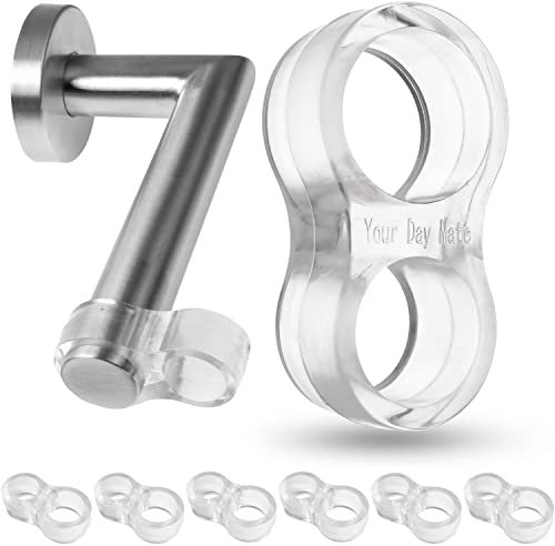 Butées de poignée de portes et fenêtres, 6 Pièces, Transparent, Anneaux avec Ø 15 et 18 mm, Fabriquées en silicone flexible et étirable, Protection pour mur des poignées de fenêtre, door bumper pads