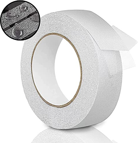 Fruitlet - Cinta adhesiva antideslizante transparente (10 m x 2 cm, cinta antideslizante para exteriores e interiores, cinta antideslizante transparente impermeable