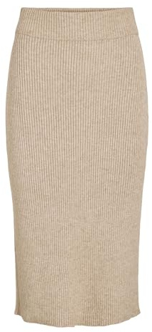 Vila Kvinnors VIRIL penna HW stickad kjol NOOS kjol, naturlig melange, XXL, Naturlig blandning, XXL
