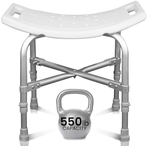 Vive Heavy Duty Shower Chair - Bariatric Bath Stool & Bathtub Seat for Inside Tub- for Elderly, Seniors, Handicap & Disabled Adults- Non-Slip, Height Adjustable, Supports 550 lbs