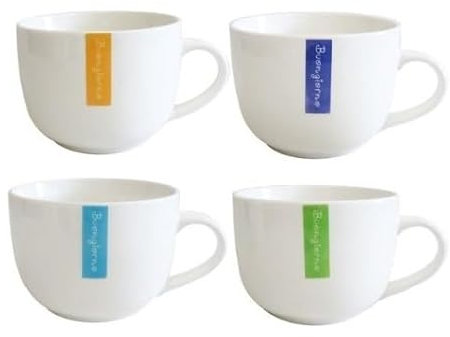 BORELLA SRL 1 Pezzo Tazza Tazzone Latte Jumbo in Ceramica Bianco 4 Colori