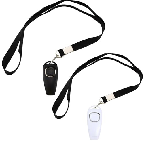 ZEACCT 2 Fischietti per Cani con Clicker, Clicker per Addestramento Cani, Fischietto per Addestramento per Cani, Addestramento per Richiamo di Fischietti per Animali Domestici