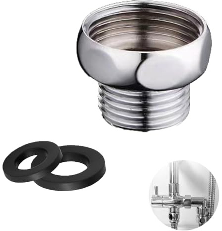 Shower Hose Reducer Adaptor Connection G3/4 Female to G1/2 Male, Chrome-Plated Brass Fitting for Shower Hose and Tap Connections