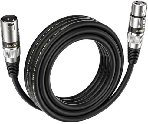 EBXYA - Cable XLR de micrófono 5M conectores macho a hembra XLR cable de parche para sistema PA, grabador de estudio, amplificador, mezclador