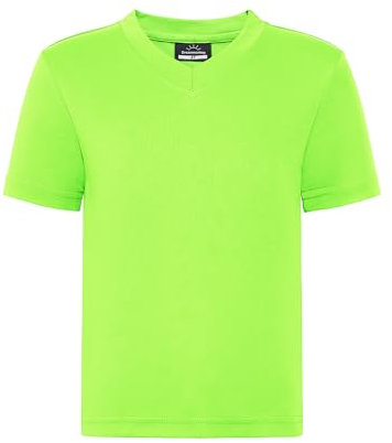 Kleinkind bis Jugend Neon Shirt Kinder UPF 50+ Rash Guard mit V-Ausschnitt Trockenfunktion sportlichem Kurzarm Fußball Training Tshirt für Jungen/Mädchen(Neongrün S)