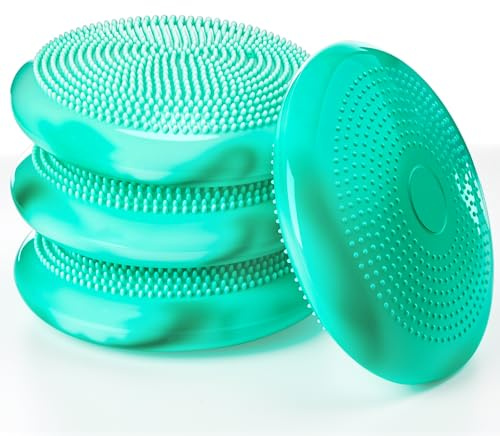 Libima 4 seggiolini oscillanti per bambini sensoriali, cuscino oscillante gonfiato, design a nuvola, seduta flessibile per aula elementare, disco di equilibrio per bambini, adulti, addestramento