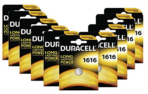 Duracell DL1616 Batterie Button Cell/Coin Cell, Lithium CR1616 Knopfzelle 10er-Pack