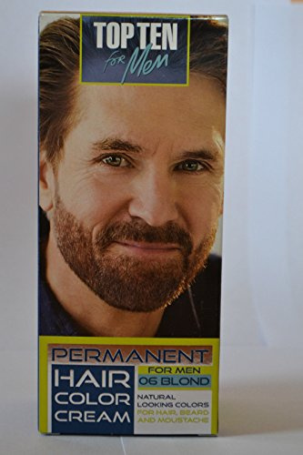 Top Ten für Herren, permanente Farbcreme für Haare, Bart und Schnurrbart – 06 Blond Effekt sichtbar nach 10 Minuten