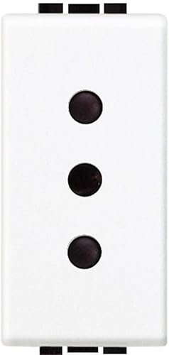 BTicino SN4113F Livinglight Presa, 2P+T, 10 A, 250 Va.c., Bianco