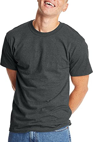 Hanes Men's Essentials Short Sleeve T-shirt Value Pack (4-pack),charcoal heather,3X LARGE