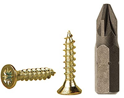 Lote de 500 tornillos de madera de acero chapado en zinc amarillo de 3 x 12 mm, tornillos de aglomerado, tornillo universal Pozi-Drive, PZ cabeza avellanada Pozidriv (500, 3,0 x 12 mm)