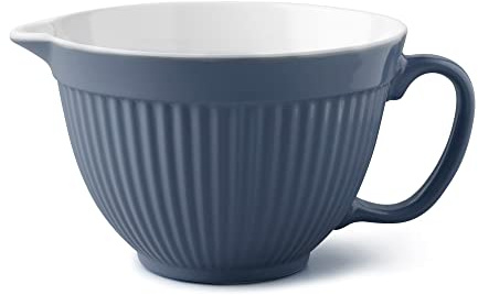 Zeal Mixing Bowl & Batter Jug, Kitchen Mixing Bowl for Baking & Cooking, Easy Pour Spout, Comfortable Handle & Non-Slip Base, Dishwasher Safe Melamine, Provence Blue