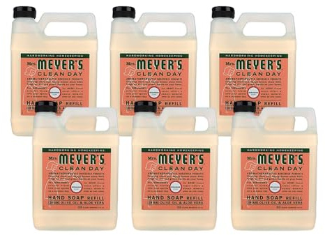 Mrs. MEYER'S CLEAN DAY Geranium Scent Hand Soap Refill, 33 Fl Oz. (Pack of 6)