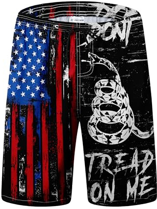 FT FENTENG Mens Swim Trunks Swimsuits, American Flag USA Board Shorts Men's Swimwear Bathing Suit with Mesh Lining, Funny Hawaii Quick Dry Beach Shorts for Men Swimming Trunks, XX-Large
