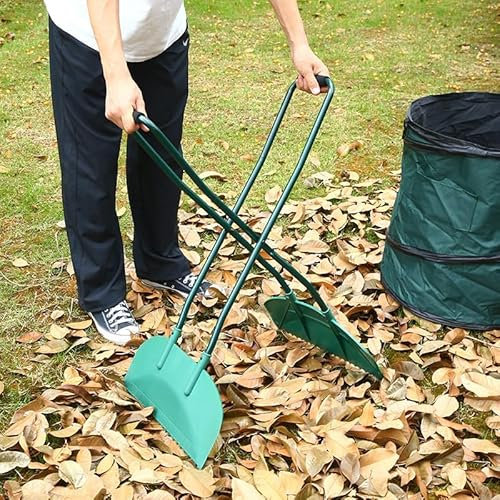 Rastrello raccoglifoglie a manico lungo, leggero per foglie e detriti da giardino, raccoglitore di foglie, paletta per foglie da giardino Rastrelli manuali per raccogliere foglie, erba tagliata